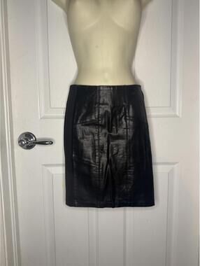 Lucca Couture Black Faux Leather Mini Skirt High Waist Pencil Bodycon Size M